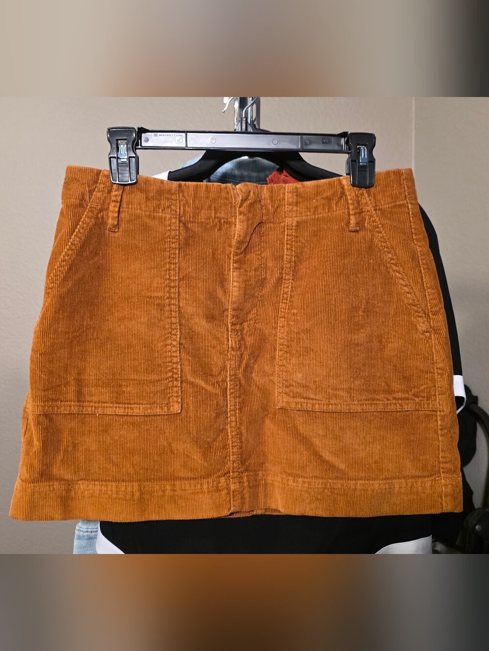 BDG Women's Corduroy Skirt in Rust Orange